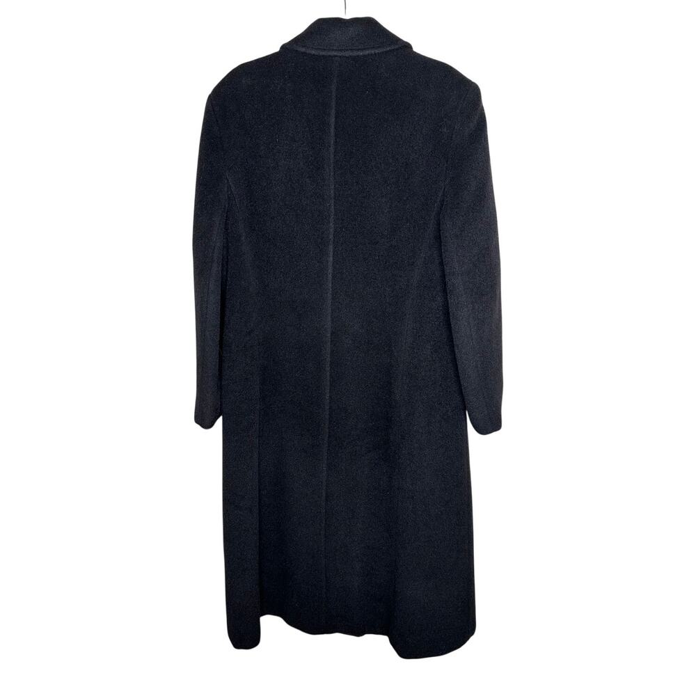 Pendleton Vintage 100% Virgin Wool Long Trench Coat Black Made in USA Size 14 - Picture 2 of 9